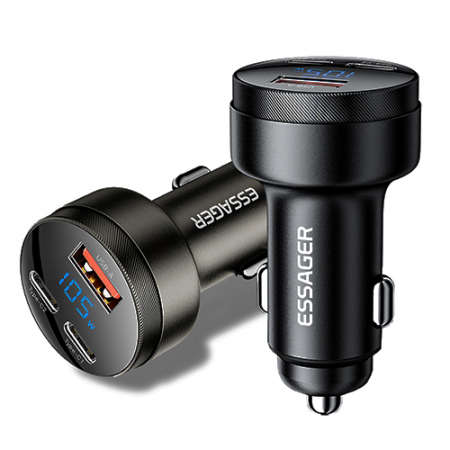 ESSAGER 105W 디스플레이 3포트 차량용 시거잭 PD PPS 듀얼 C포트 초고속 충전기 #3