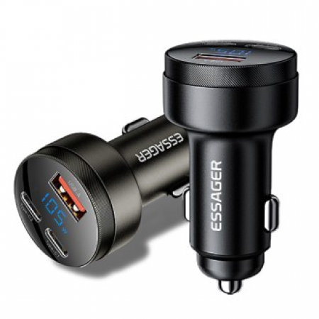 ESSAGER 105W 디스플레이 3포트 차량용 시거잭 PD PPS 듀얼 C포트 초고속 충전기 #2