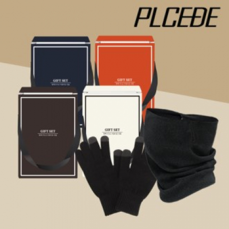 플씨드 실크리치 귀걸이 멀티스카프 + 무지 니트 터치 장갑 2종 세트 #2