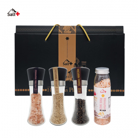 핑크솔트 프리미엄 4종 선물세트 그라인더 조미료 세트