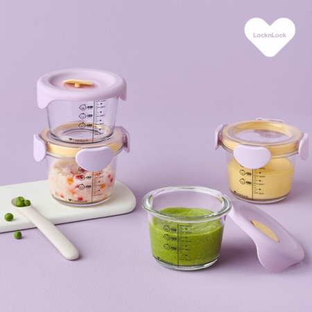 락앤락 리틀럽 디어 이유식 원형260ml 4P혼합세트 #4