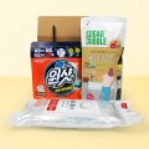 슈가버블 버블원샷 캡슐세제 10매입+슈가버블 베이킹소다+다용도 팔토시