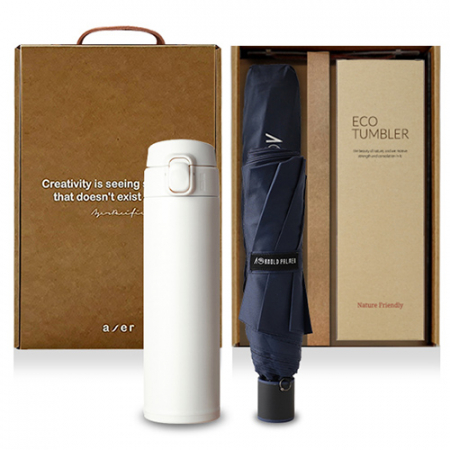 레스쁘리 고급 모던원터치텀블러 세트 E, 텀블러500ml+아놀드파마우산 #2