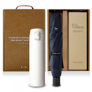 레스쁘리 고급 모던원터치텀블러 세트 E, 텀블러500ml+아놀드파마우산