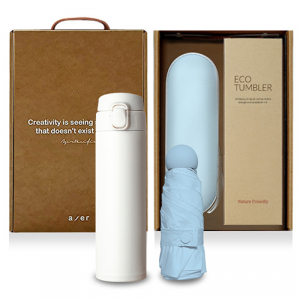 레스쁘리 고급 모던원터치텀블러 세트 C (텀블러500ml+마카롱우산)