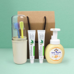 휴대용양치컵 양치세트 위덴치약 + 부케가르니칫솔 + 아이깨끗해