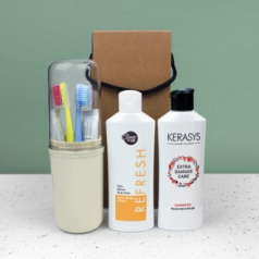 휴대용양치컵 양치세트 부캐가르니 칫솔2입 위덴치약 샴푸 7종세트