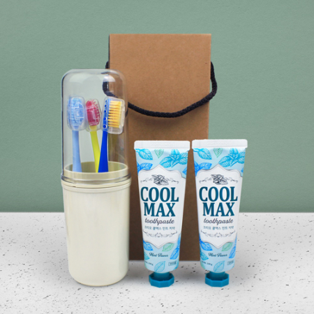 휴대용양치컵 양치세트 부케가르니 칫솔3입 치약 6종 #2