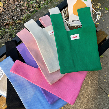 힐디 무지 니트손가방 손목가방 보조가방 에코백 미니가방 // 인쇄제작가능 #7