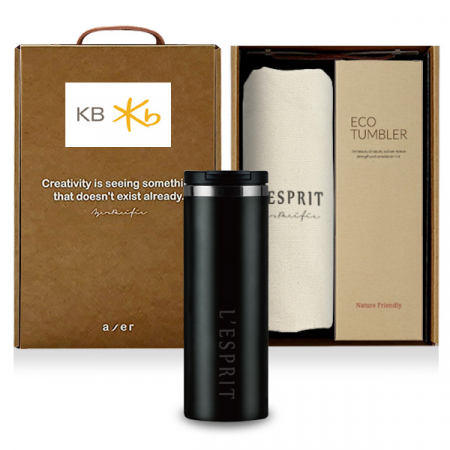 레스쁘리 고급 더벅스텀블러 세트 G, 텀블러 450ml + 에코백 #4