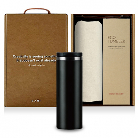 레스쁘리 고급 더벅스텀블러 세트 G, 텀블러 450ml + 에코백 #3