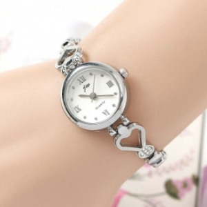 심플 폴인하트 여성 손목시계(실버)