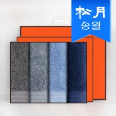 [송월타올] 호텔수건 라운드 190g 코마 40수 4p 선물세트(쇼핑백) 기념수건 답례품