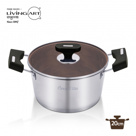 리빙아트 세라비타 스테인리스 스틸 냄비 20cm 양수 #4