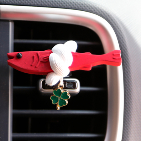 액막이 북어 차량용 석고방향제 + 네잎클로버 #4