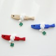 액막이 북어 차량용 석고방향제 + 네잎클로버