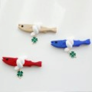 액막이 북어 차량용 석고방향제 + 네잎클로버