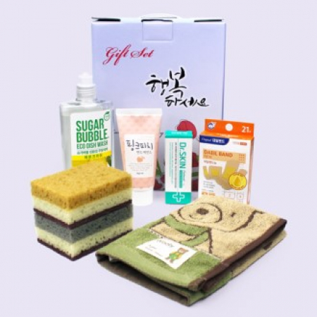 기라로쉬 울리 주방타올 + 양면 떡수세미 + 슈가버블 주방세제 + 과일나라 핸드에센스 + 닥터스킨연고 + 대일밴드 7종 케이스 선택 #2