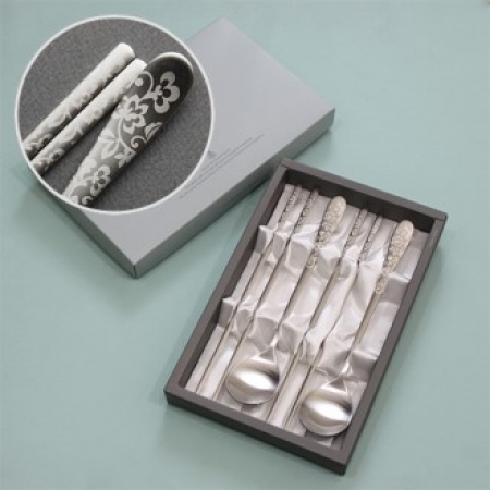 아이비 실버 수저세트 (종이케이스) 2벌 부부세트 #2