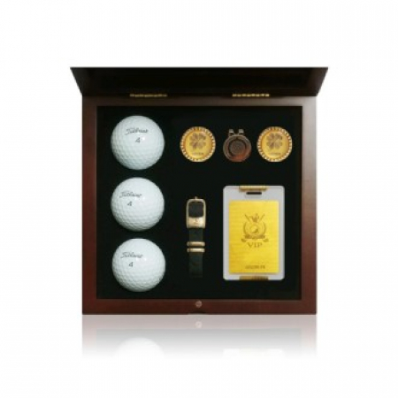 골프용품 기프트세트 아크릴 네임텍 직사각대형 원목케이스 클립볼 마커 소형금지 골프공(별도) W0007 #2