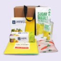 접이식 장바구니 + 부직포 행주 + 크린백 + 크린장갑 + 슈가버블 주방세제 용기 280ml + 리필 280ml 6종세트