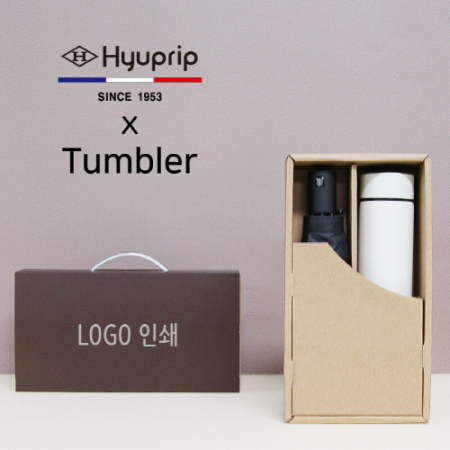 협립 3단 심플 수동 우산 + 모노 500ml 텀블러 세트 #2