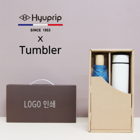 협립 3단 마시멜로 수동 우산 + 모노 500ml 텀블러 세트 #2
