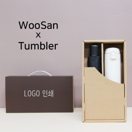 가르시아 3단 심플 수동 우산 + 모던 원터치 500ml 텀블러 세트 #2