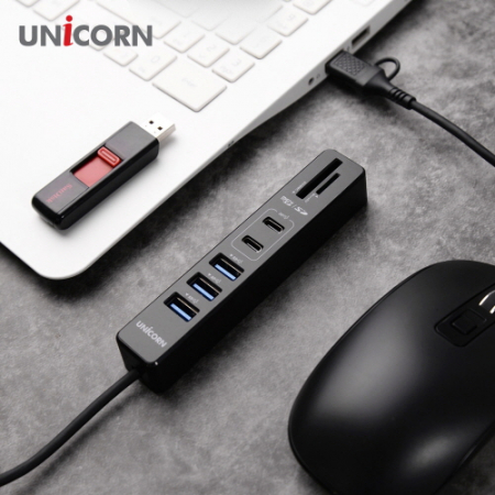 유니콘 A+C타입 USB3.2 Gen1 7In1 USB 멀티허브 카드리더기 1.5m케이블 RHC-700C #5