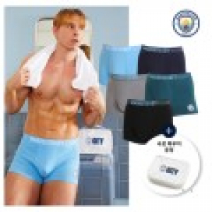 풋볼스탠다드 맨시티 공식 남성 컴포트 드로즈 팬티 5종 세트+파우치 M4UD901XZZ1