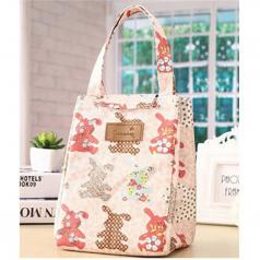 보온보냉 토끼패턴 쿨러백 피크닉 도시락 가방