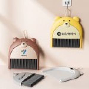 곰돌이 빗자루 세트 탁상용 미니 쓰레받기