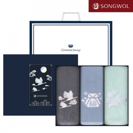 송월타올 달보드레 전통 자개(130g) 자수 3P세트 #3