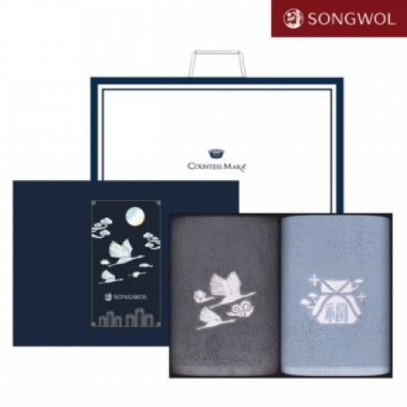 송월타올 달보드레 전통 자개(130g) 자수 2P세트 #2