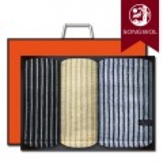 송월타올 호텔컬렉션 스트라이프솔리드 바스1장+세면2장 선물세트(박스+쇼핑백 포함)