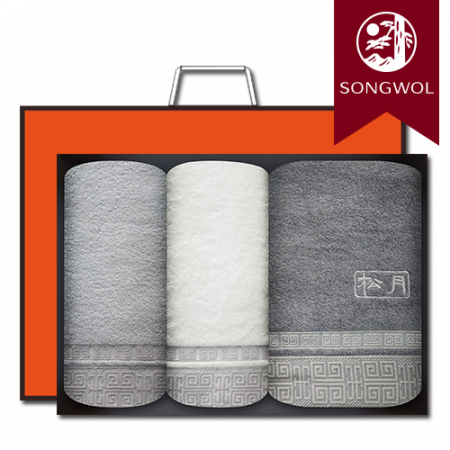 송월타올 격자 바스1장+세면2장 선물세트(박스+쇼핑백 포함) #3