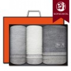 송월타올 격자 바스1장+세면2장 선물세트(박스+쇼핑백 포함)