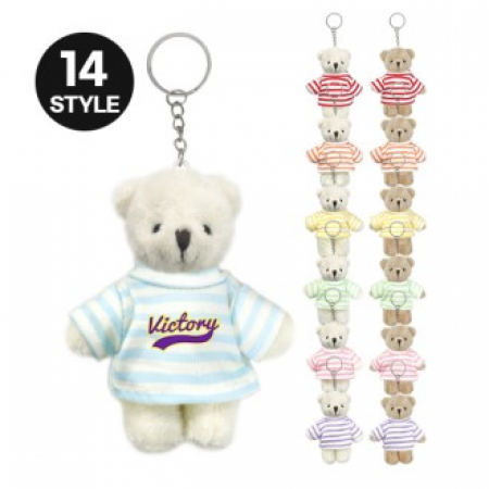 줄무늬 옷 가방 아기 곰 인형 키링 캐릭터 열쇠고리 키홀더 굿즈 어린이 선물 #2