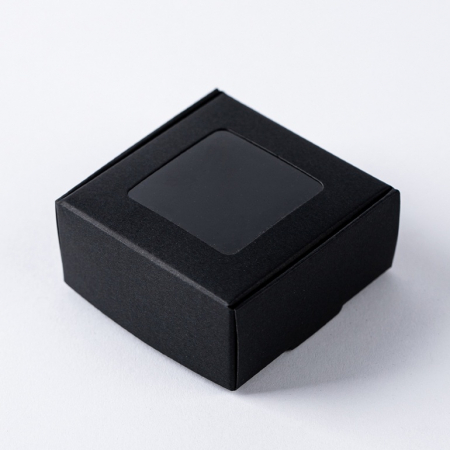 인기박스 정사각 투명창 선물상자 블랙(가로 6.5~9.5cm) #3