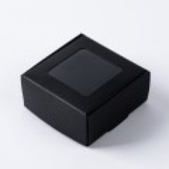 인기박스 정사각 투명창 선물상자 블랙(가로 6.5~9.5cm)