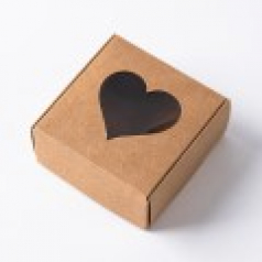 인기박스 하트 투명창 선물상자 크라프트(가로 6.5~9.5cm)