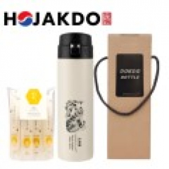 한국전통 호작도텀블러 독도보틀 원터치 470ml 사양 벌꿀스틱 10g 5개입 선물세트