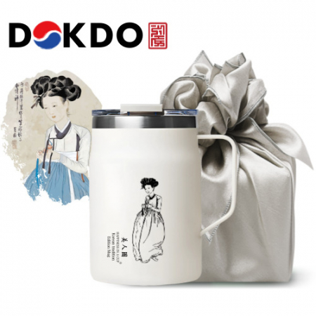 한국전통 민화 미인도 파우더 머그컵 독도보틀 480ml 보자기포장 선물세트 #3