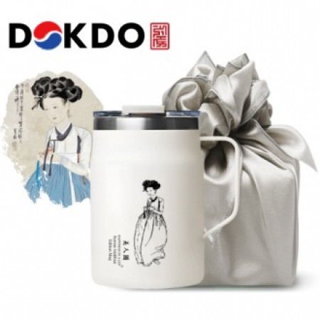 한국전통 민화 미인도 파우더 머그컵 독도보틀 480ml 보자기포장 선물세트 #2