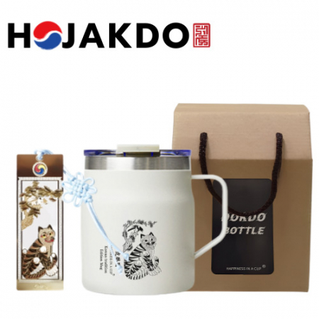 한국전통 호작도 파우더 머그 독도보틀 380ml 책갈피 북마크 기념품 #3