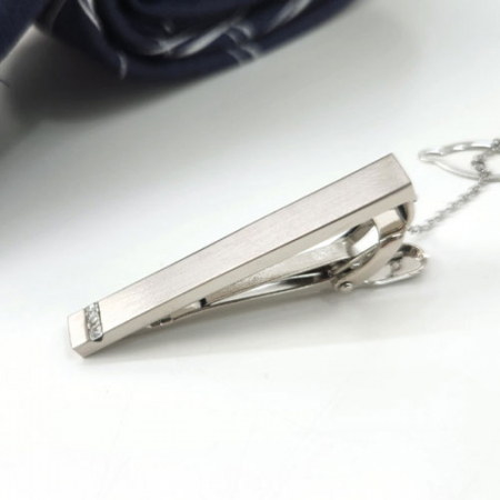 디포나인 심플 짧은 큐빅 넥타이핀 4.5cm #6