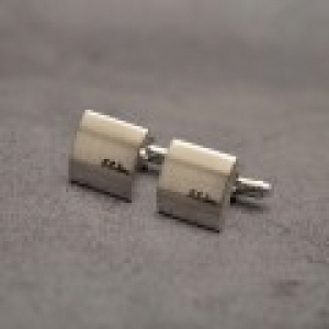 사각 헤어라인텍스쳐 커프스버튼(블랙이니셜각인)