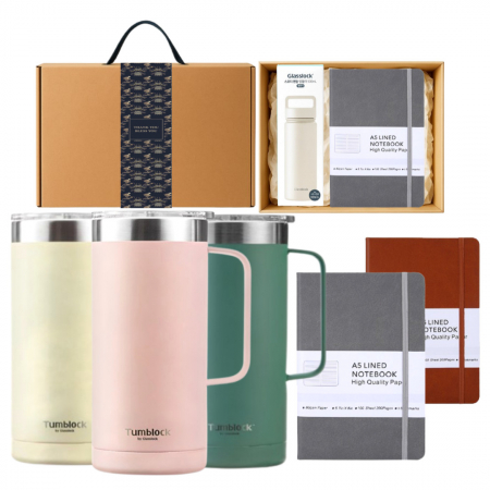 글라스락 플레인 머그 텀블러500ml+가죽 다이어리 기프트박스 선물세트 #3