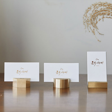 황동 골드 메탈 명함꽂이 거치대 3style(이니셜 로고각인) #5