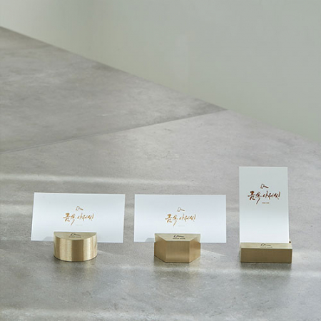 황동 골드 메탈 명함꽂이 거치대 3style(이니셜 로고각인) #6